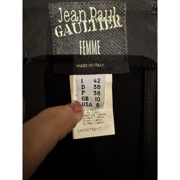 Jean Paul Gaultier VTG Unworn! Black Wide Leg Lightweight Wool Pants Size 8 - Picture 3 of 5